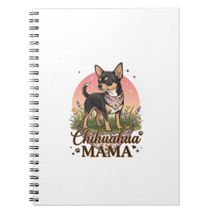 Carnet Chihuahua Mama Chien Bandana Floral Rose_1