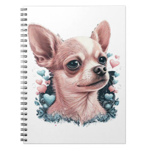 Carnet Chihuahua mignon chien de belles fleurs fille