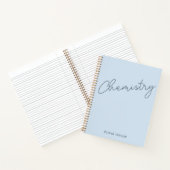 Carnet Chimie Bleu Clair Nom Personnalisé Objet (Intérieur)