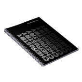 Carnet Chimie de sujet éditable classe élégante noir (Côté Droit)