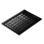 Carnet Chimie de sujet éditable classe élégante noir (Côté gauche)