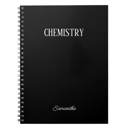 Carnet Chimie Noir Sujet personnalisé (Devant)