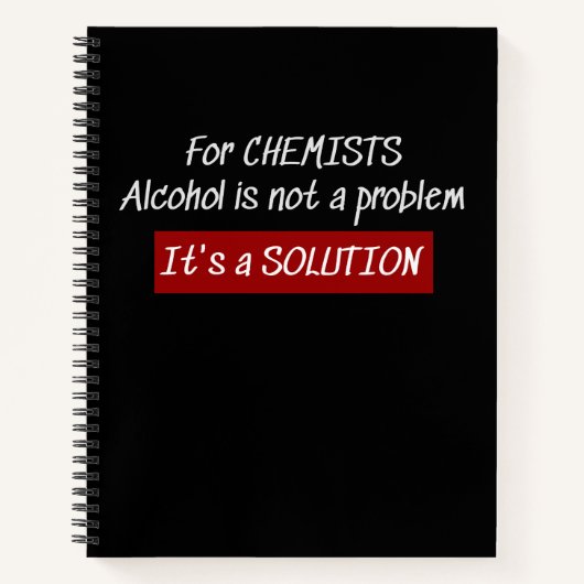 Carnet Chimistes Alcool Solution Chimie Plaisanterie (Devant)