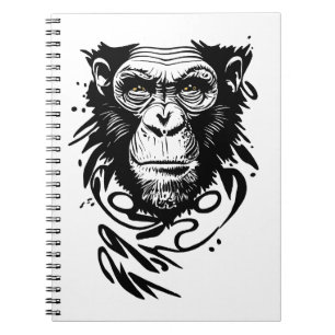 Carnet Chimpanzé Ape Animaux sauvages Nature Illustration