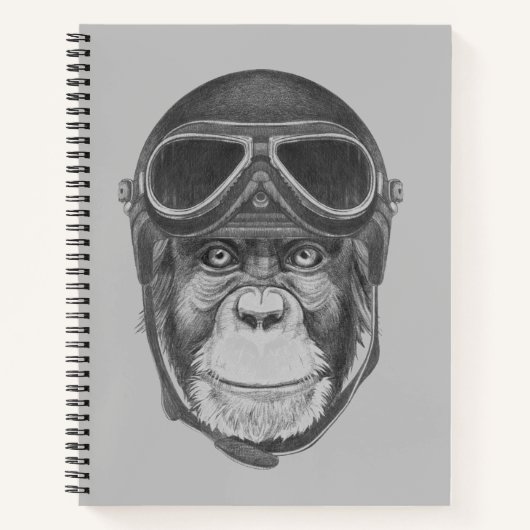 Carnet Chimpanzé du casque vintage (Devant)