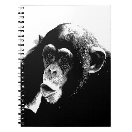 Carnet Chimpanzé noir et blanc (Devant)