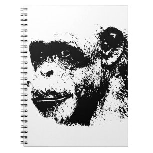 Carnet Chimpanzé noir et blanc Pop Art