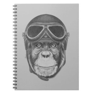 Carnet Chimpanzé vintage de casque