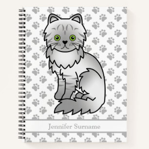 Carnet Chinchilla Persan argenté tabby et texte personnal