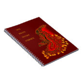 Carnet Chine Dragon rouge et or design (Côté Droit)