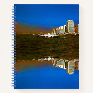 Carnet Chine vintage Hong Kong gratte-ciel mer