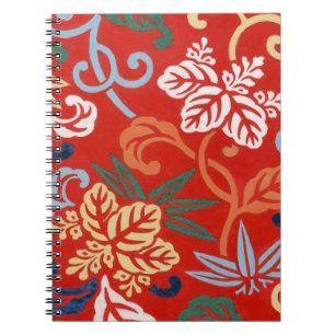 Carnet Chinoiserie Rouge Floral Hawaïen Kimono Japonais