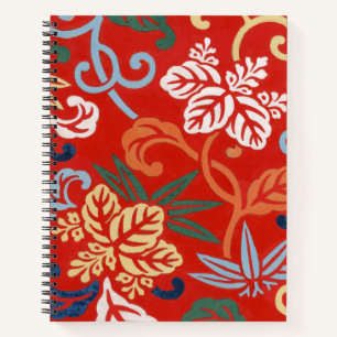 Carnet Chinoiserie Rouge Floral Hawaïen Kimono Japonais