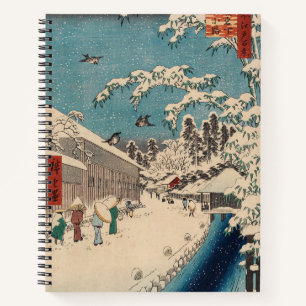 Carnet Chinoiserie Ukiyo-e Paysage japonais d'hiver ennei