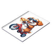 Carnet chiot à vélo mangeant de la pizza (Côté gauche)