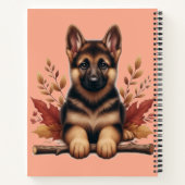 Carnet Chiot Allemand Avec Feuilles D'Automne (Dos)