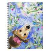 Carnet Chiot avec ruban rose - Mignon (Devant)