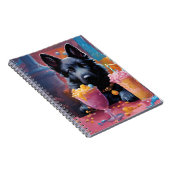 Carnet chiot berger allemand noir, glace (Côté Droit)