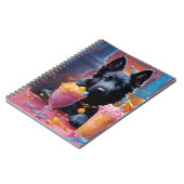 Carnet chiot berger allemand noir, glace (Côté gauche)