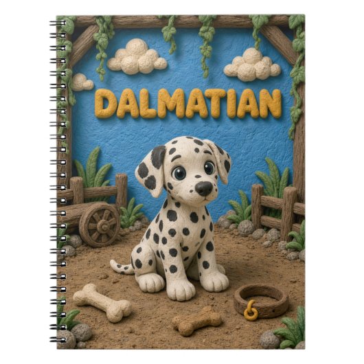 Carnet Chiot Dalmatien Mignon, Bébé Chien (Devant)