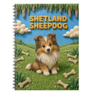 Carnet Chiot de berger des Shetland mignon, bébé chien