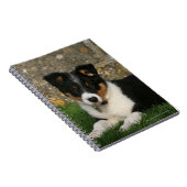 Carnet Chiot de border collie avec la feuille dans la (Côté Droit)