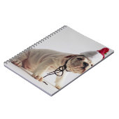 Carnet Chiot de bouledogue utilisant le casquette de Père (Côté gauche)