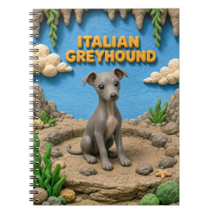Carnet Chiot de Lévrier Italien Mignon, Bébé Chien