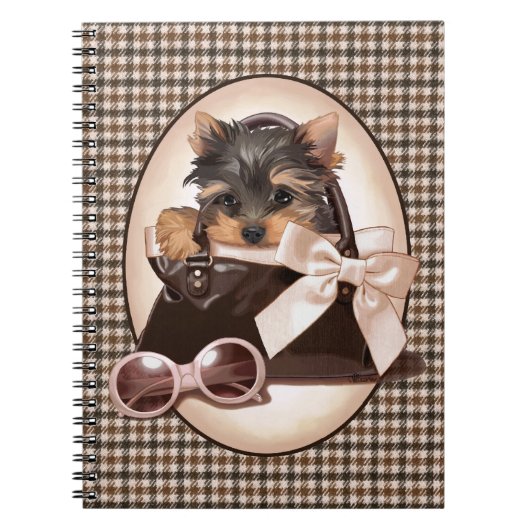 Carnet Chiot de Yorkie de pied-de-poule (Devant)