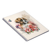 Carnet Chiot en boîte en fleurs (Côté Droit)