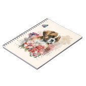 Carnet Chiot en boîte en fleurs (Côté gauche)