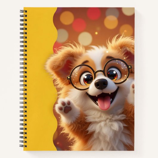 Carnet Chiot en Lunettes (Devant)
