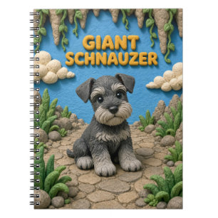 Carnet Chiot géant schnauzer mignon, bébé chien