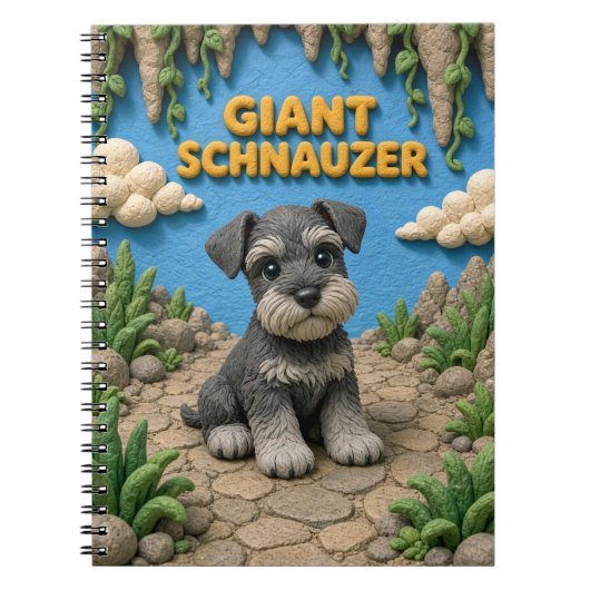 Carnet Chiot géant schnauzer mignon, bébé chien (Devant)