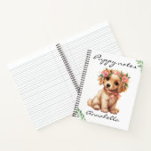 Carnet Chiot Golden Retriever avec fleurs Nom personnalis (Intérieur)