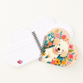 Carnet chiot labrador jaune au milieu des fleurs (Intérieur)