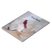 Carnet Chiot Labrador Mix Blanc Mignon Retour à l'école (Côté gauche)