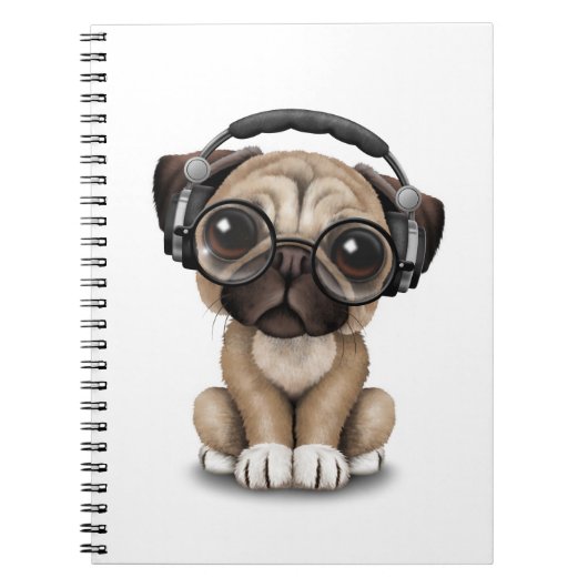Carnet Chiot mignon personnalisable DJ de carlin avec des (Devant)