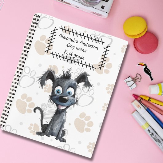 Carnet Chiot noir en jeu sur les pattes Imprimer
