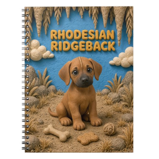 Carnet Chiot Rhodesian Ridgeback mignon, bébé chien (Devant)