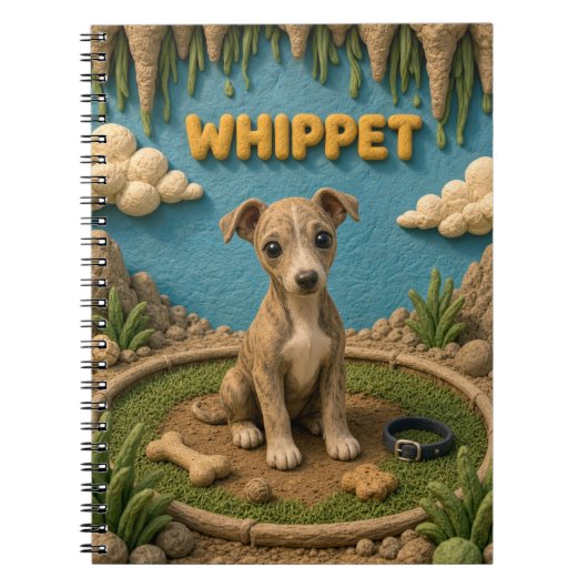 Carnet Chiot Whippet Mignon, Bébé Chien (Devant)