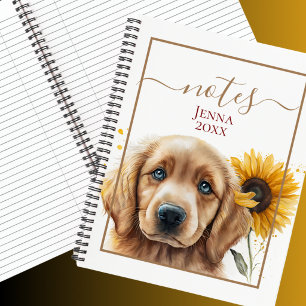 Carnet Chiots Retriever Doré Tournesol Personnalisé