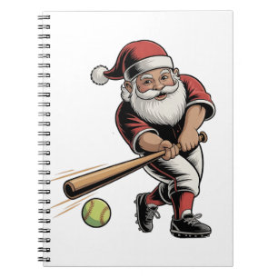 Carnet Chirstmas Softball Jouer Santa Claus Sport