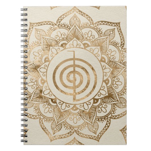 Carnet Cho Ku Rei - pastel gold lotus mandala (Devant)