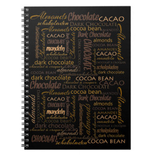 Carnet Chocolat, amandes et chocolat foncé Conception de