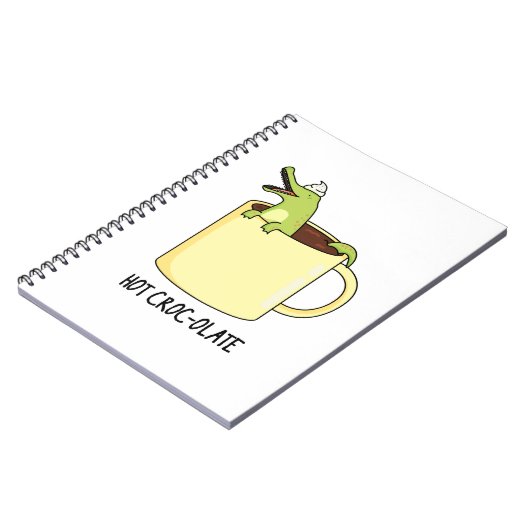 Carnet Chocolat Chaud Crocodile Drôle Pun  (Côté gauche)