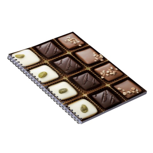 Carnet Chocolat de luxe fait main dans une boîte (Côté Droit)