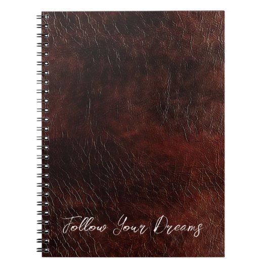 Carnet Chocolat foncé Brown Faux Cuir (Devant)