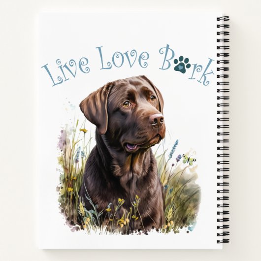 Carnet Chocolat Lab Chien Maman Florale (Dos)
