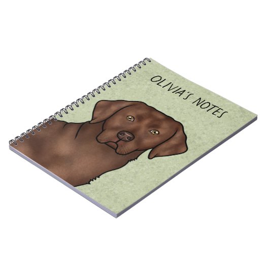 Carnet Chocolat Labrador Retriever Lab Chef Et Nom (Côté gauche)